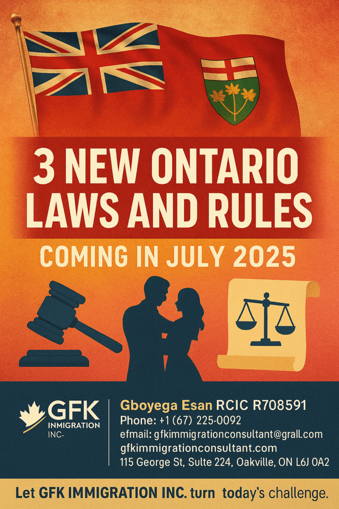 New Ontario Laws and Rules Coming In July