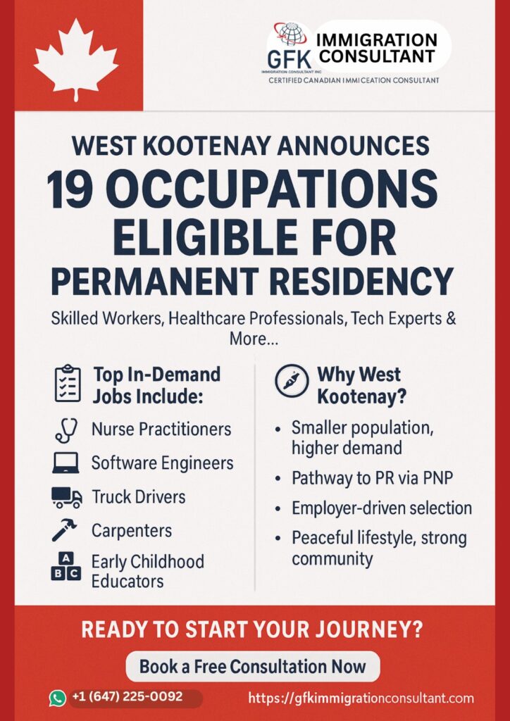 West Kootenay Unveils Full List Of 19 Occupations Eligible For PR