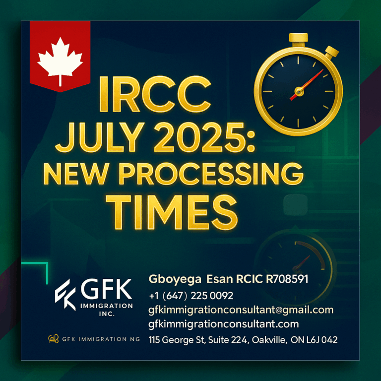 IRCC July 2025 New Processing Times